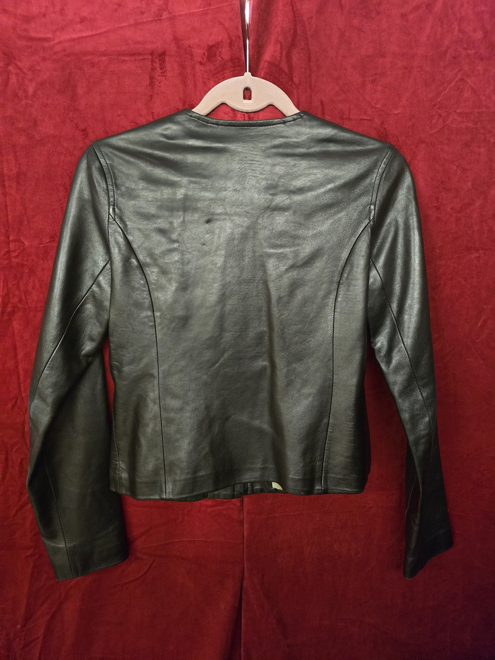 Michael Lawrence Genuine Leather Jacket Women's XS Black Fitted Zip Front - Picture 4 of 6